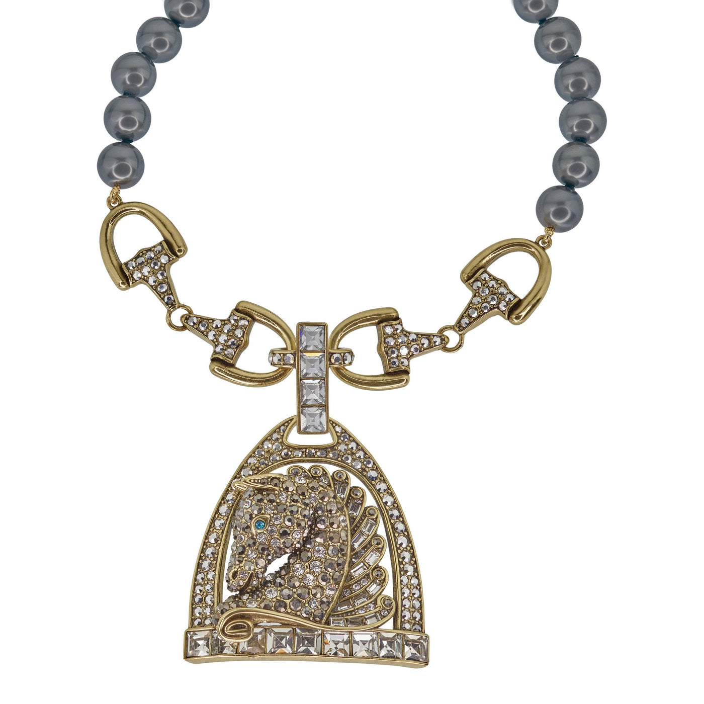HEIDI DAUS®"Chantilly Royale" Beaded Crystal Horse Necklace