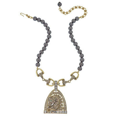 HEIDI DAUS®"Chantilly Royale" Beaded Crystal Horse Necklace