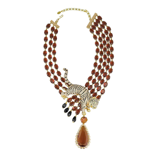 HEIDI DAUS® "Sultry Stripes" Tiger Statement Necklace