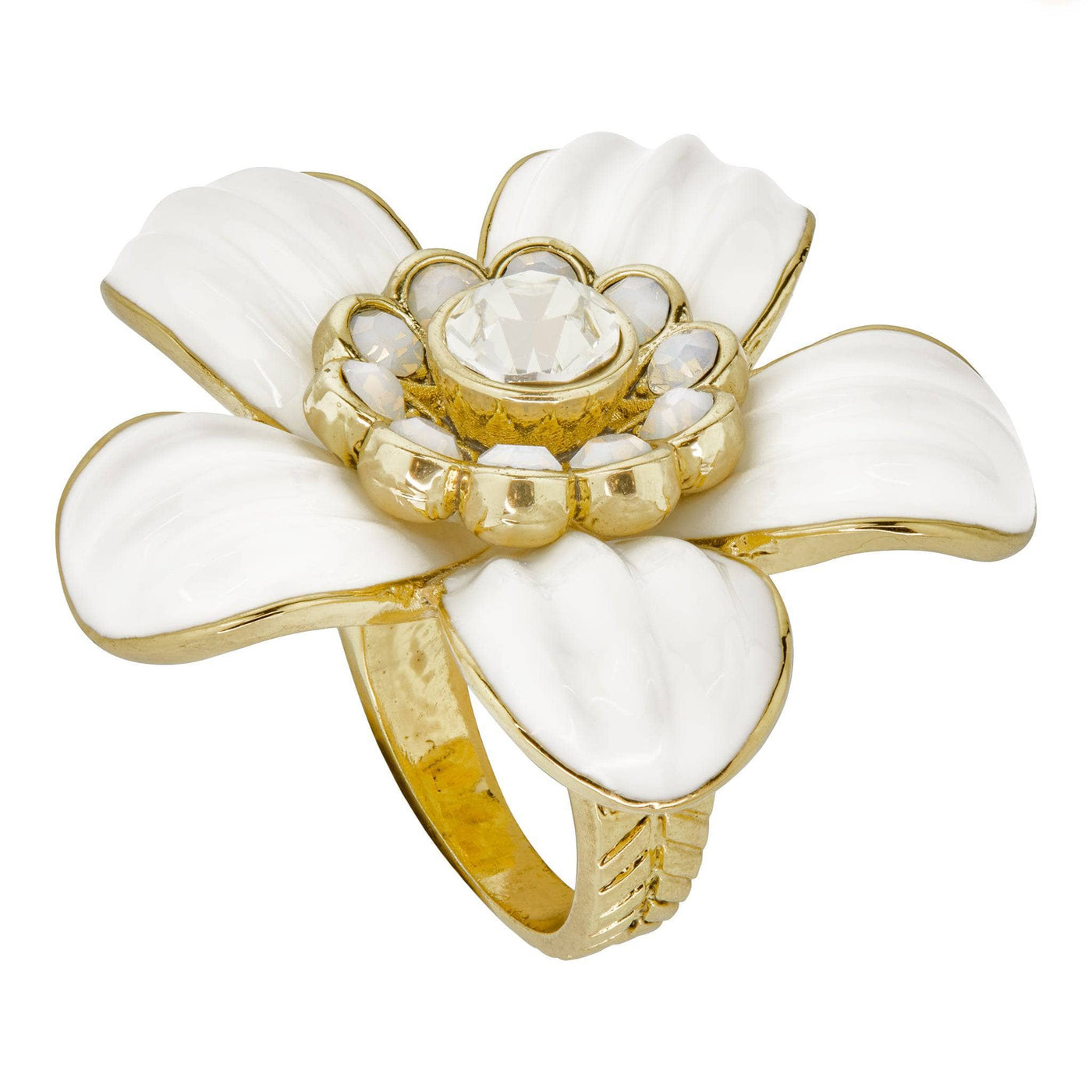 HEIDI DAUS®"Flower Super Power" Crystal & Enamel Floral Ring