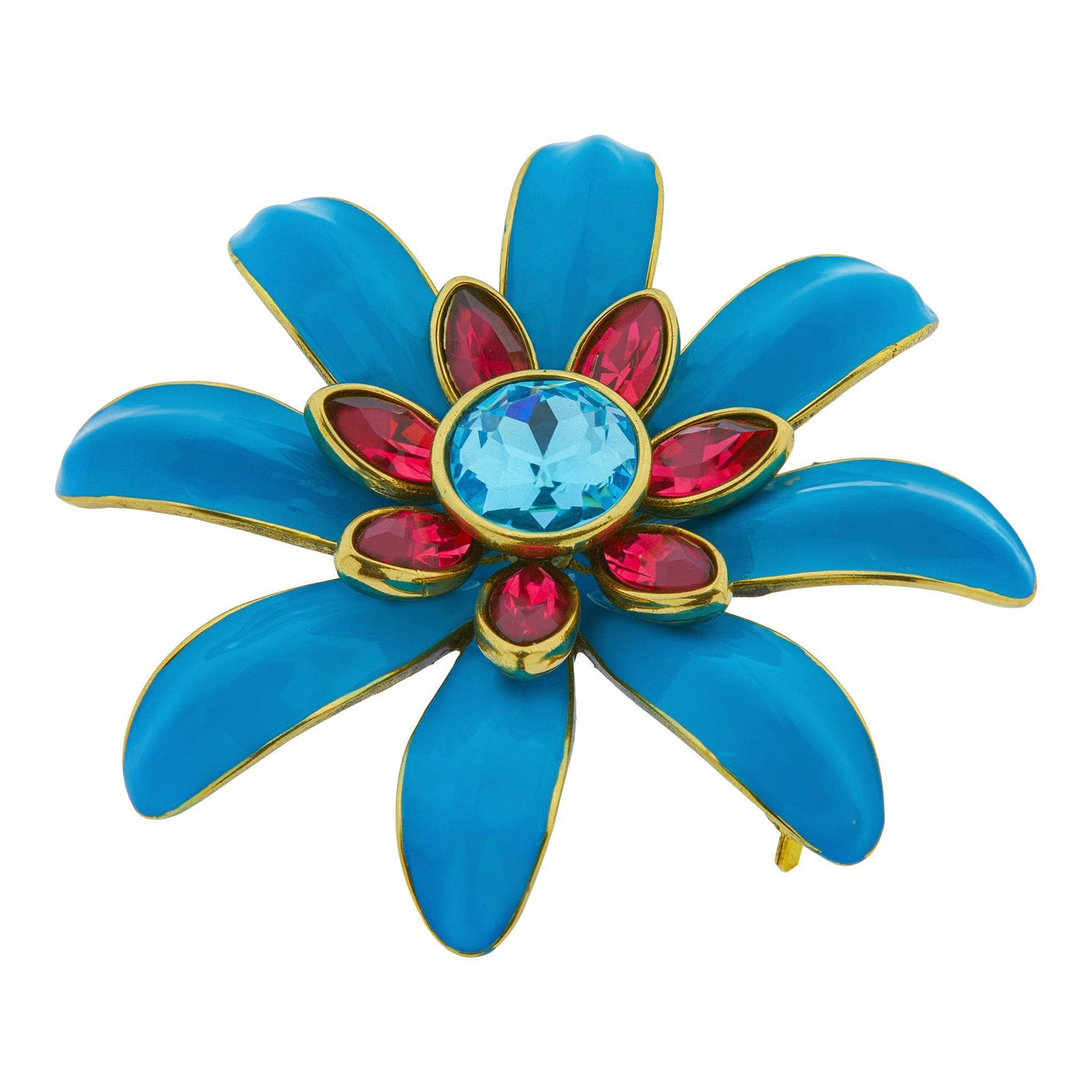 HEIDI DAUS®"Flower Super Power" Enamel & Crystal 8 Petal Flower Pin