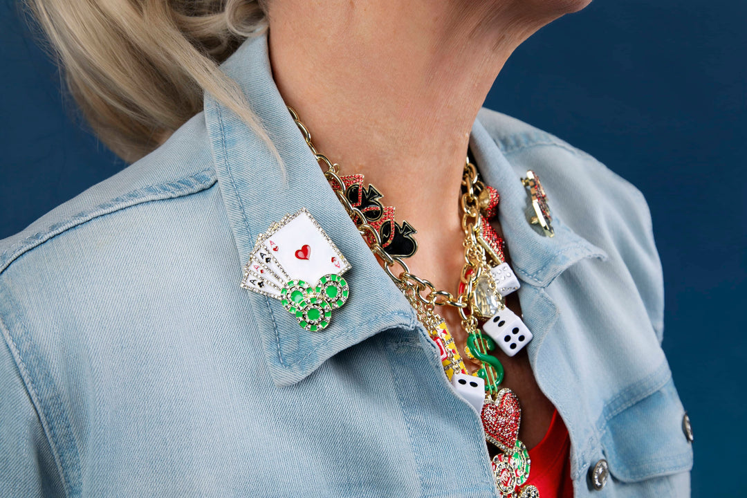 Lady Luck Winning Hand Crystal Pin | Heidi Daus – HEIDI DAUS®