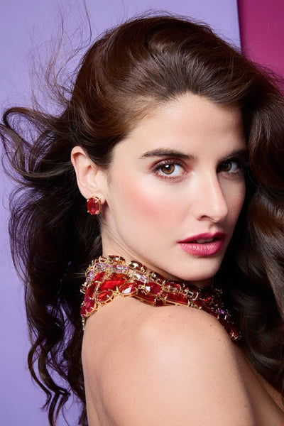 HEIDI DAUS®"Devil Wears Heidi" Crystal Button Earrings