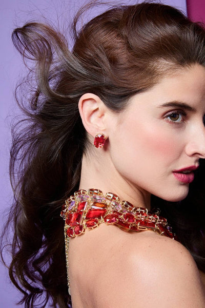 HEIDI DAUS®"Devil Wears Heidi" Crystal Button Earrings