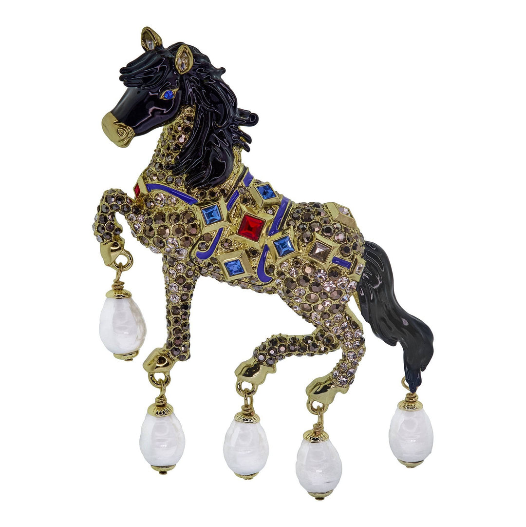 Heidi Daus®"Fanciful Filly" Crystal & Enamel Horse Brooch HEIDI DAUS®