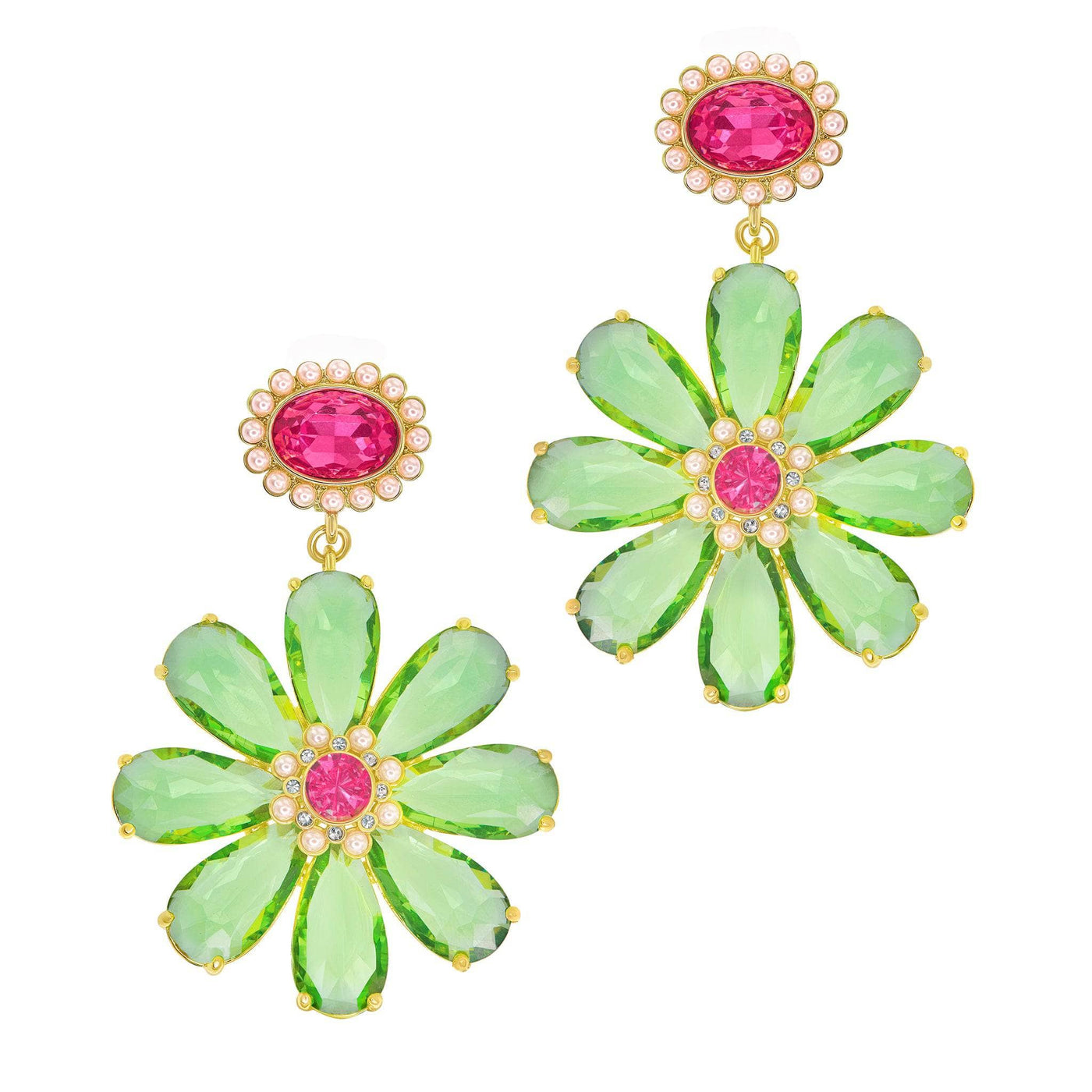HEIDI DAUS®"La Dolce Vita" Beaded Crystal Floral Dangle Earrings