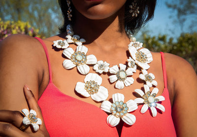 HEIDI DAUS®"Flower Super Power"Crystal & Enamel Beaded Floral Necklace