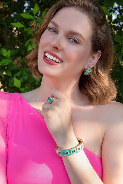 Heidi Daus®"Color Crazy" Enamel Crystal Bangle Deco Bracelet