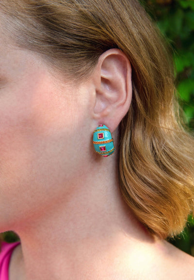 Heidi Daus® "Color Crazy" Enamel Crystal Hoop Earrings