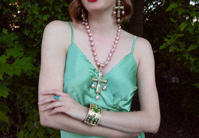 HEIDI DAUS®"Grand Cross" Beaded Crystal Cross Necklace