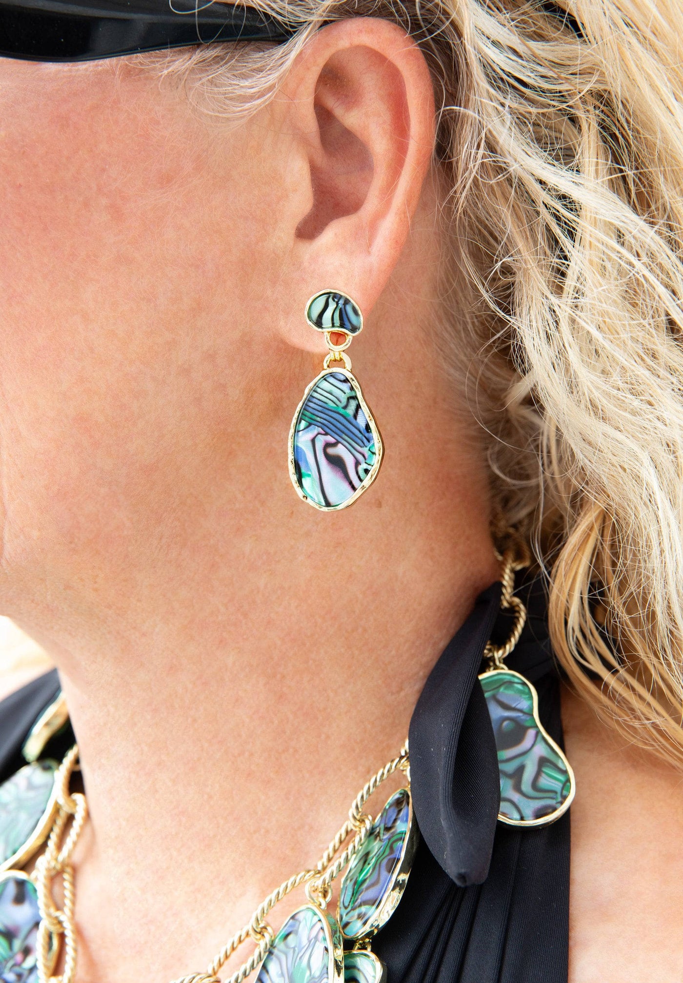 HEIDI DAUS®"Heidi Illustrated" Faux Abalone Dangle Earrings