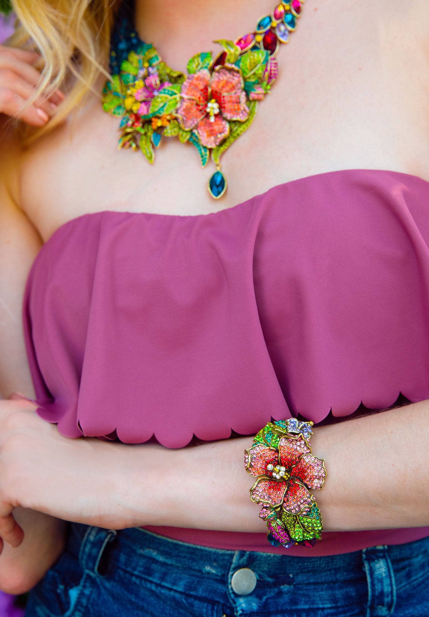 HEIDI DAUS®"Paradise Found" Crystal Floral Bracelet