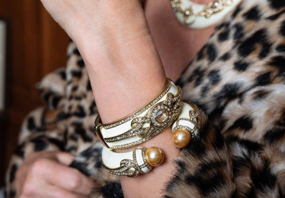 Heidi Daus®"Tres Chic Deluxe" Enamel Crystal Beaded Deco Bracelet