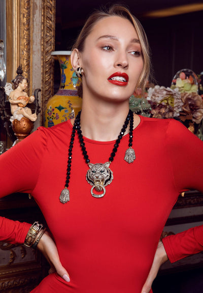 Heidi Daus®"Animal Magic" Beaded Crystal & Enamel Tiger Necklace