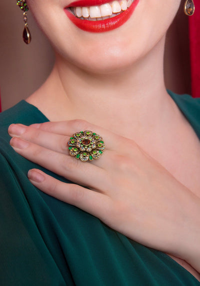 HEIDI DAUS®"It's Good To Be Queen" Crystal Art Deco Ring