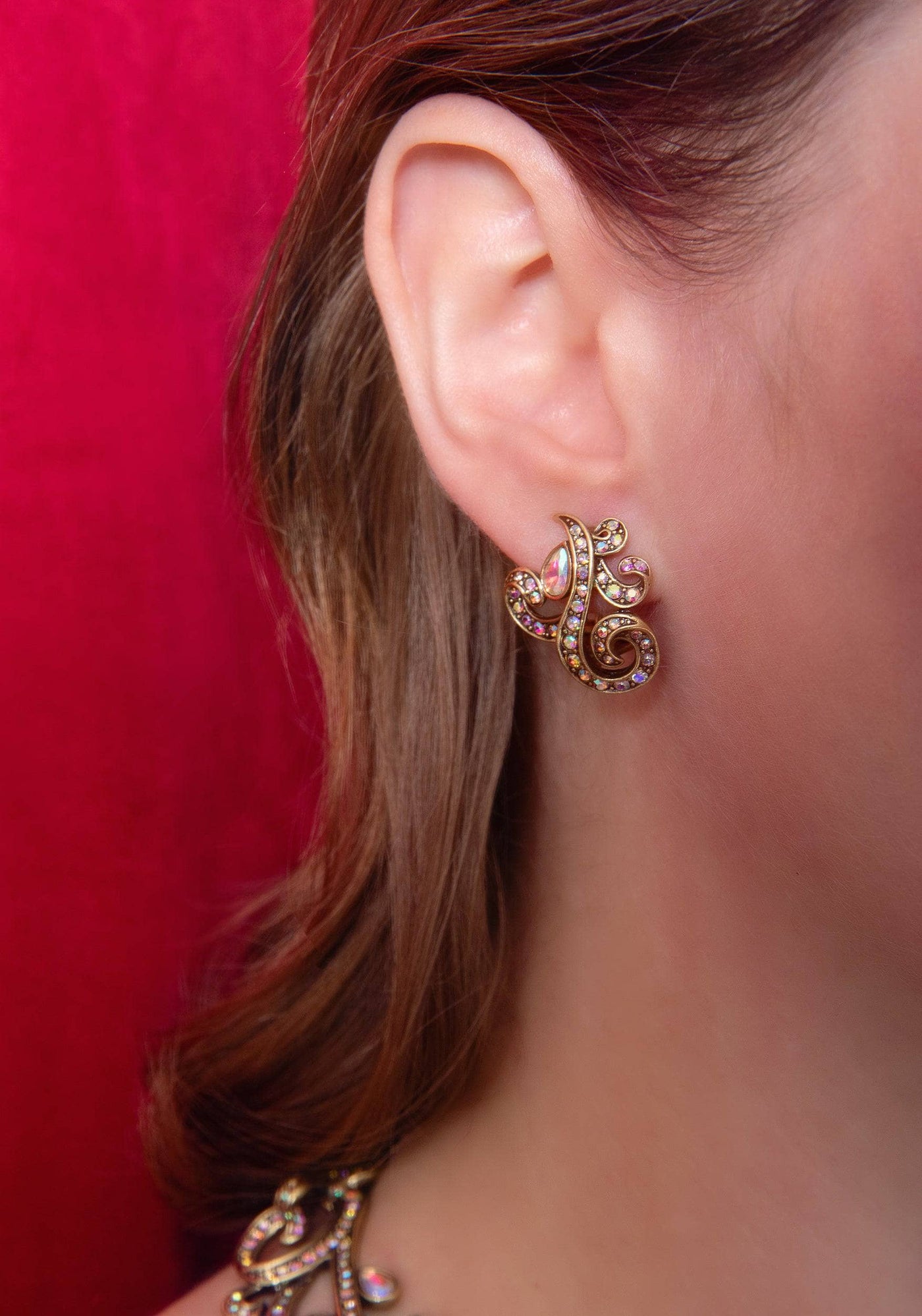 HEIDI DAUS®"Epaulet Collar" Crystal Statement Button Earrings