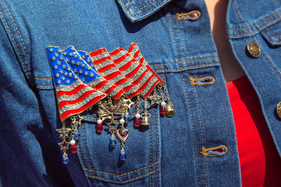 HEIDI DAUS® "Gallantly Streaming" Beaded Crystal Patriotic Flag Pin