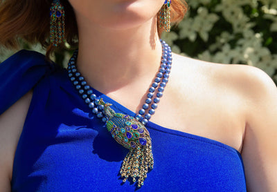 HEIDI DAUS®"Let Down Your Feathers" Beaded Crystal Peacock Necklace