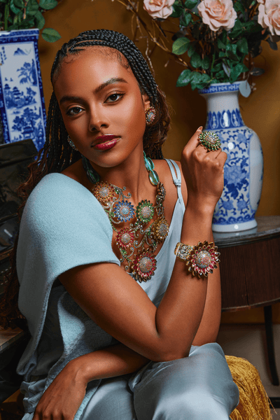 HEIDI DAUS®"Solaris" Crystal Floral Button Earrings