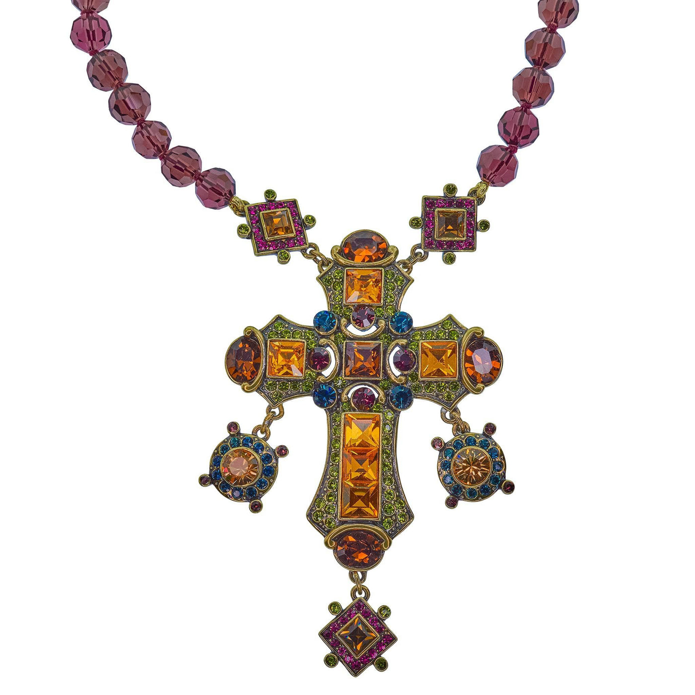 Heidi Daus®"Jeweled Awakening" Beaded Crystal Cross Necklace