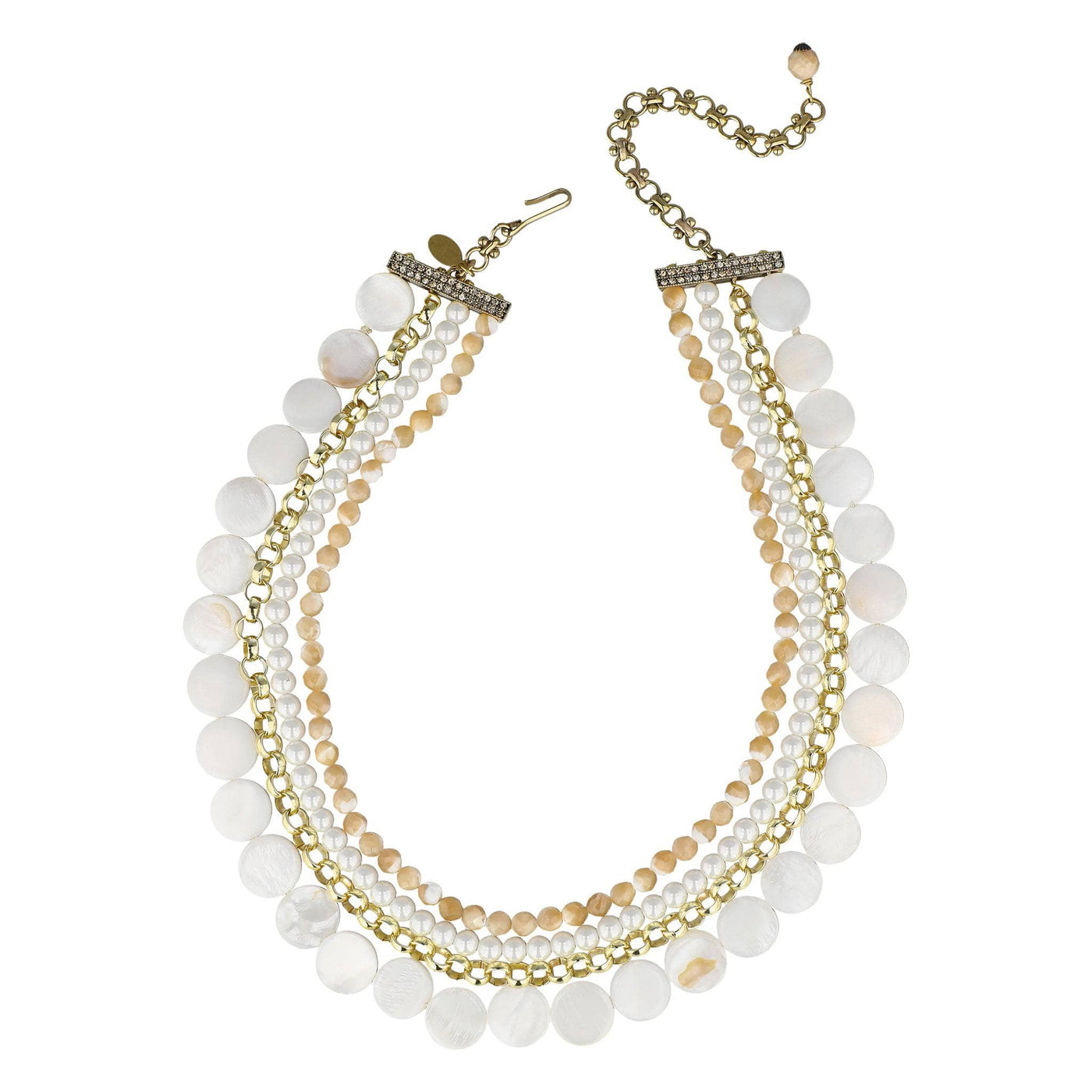 Heidi Daus®"Endless Summer" MOP & Chain Multi Strand Necklace