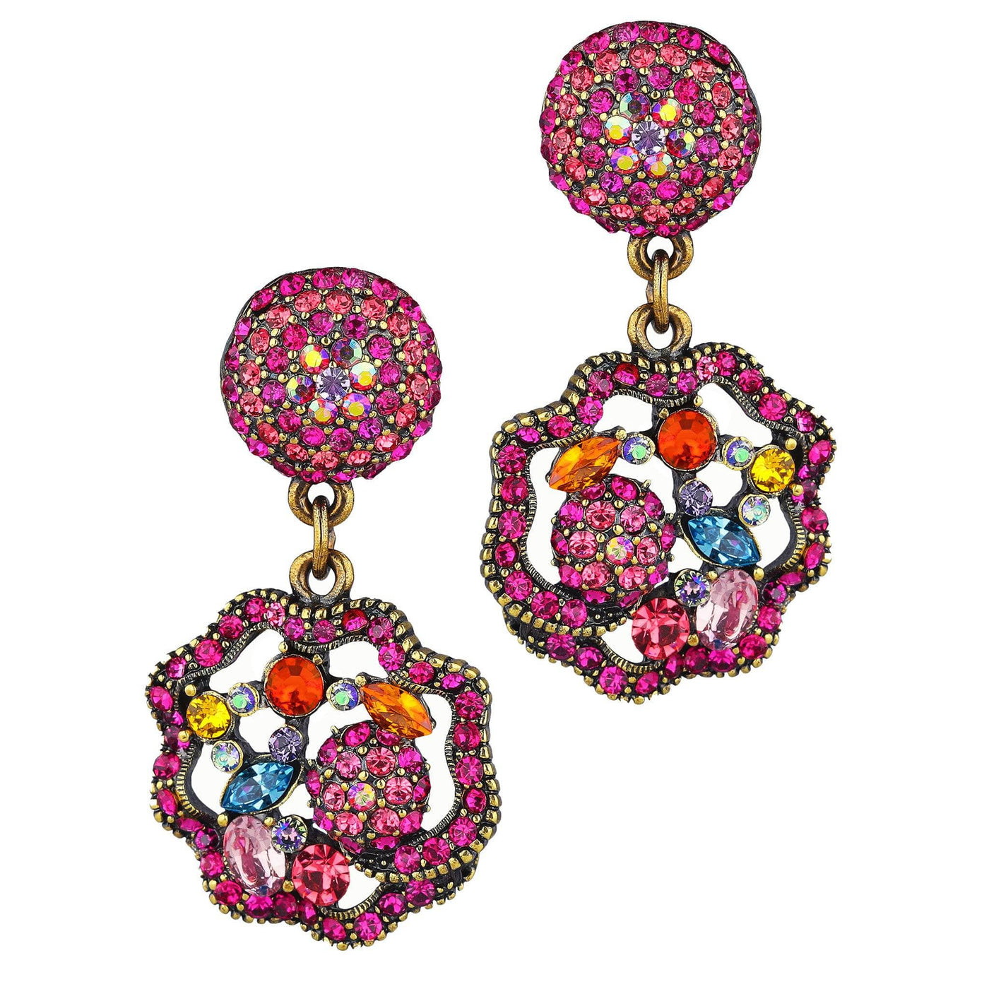 HEIDI DAUS®"Equinox Blossom" Crystal Floral Dangle Earrings
