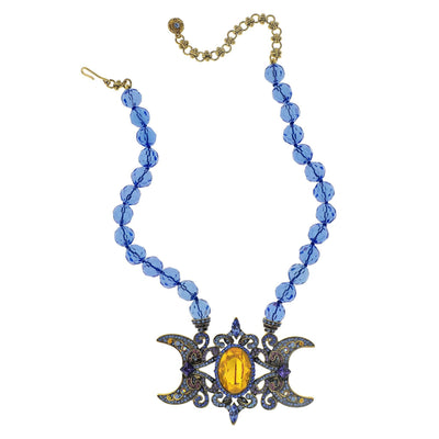 HEIDI DAUS®"To The Moon" Beaded Crystal Celestial Moon Necklace