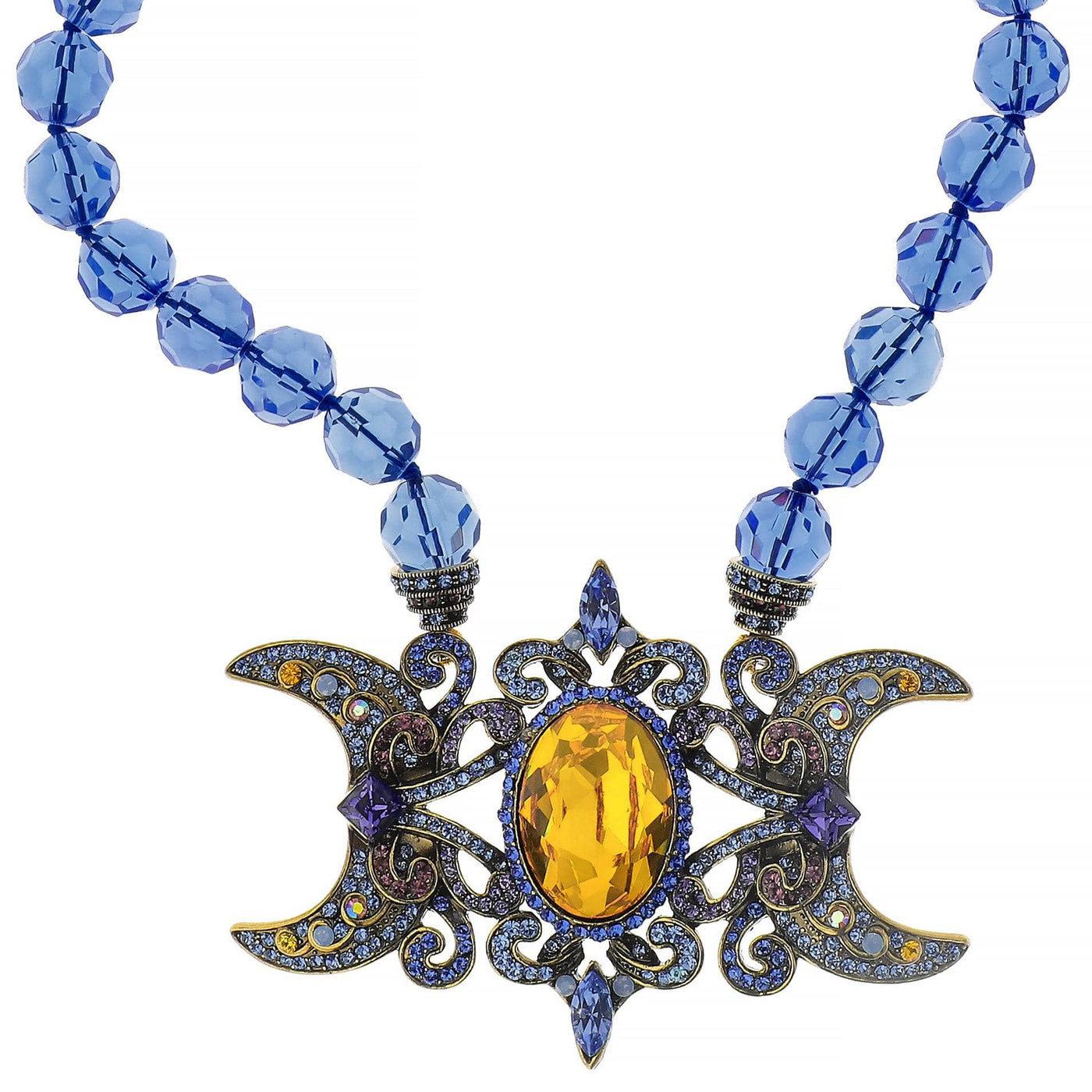 HEIDI DAUS®"To The Moon" Beaded Crystal Celestial Moon Necklace
