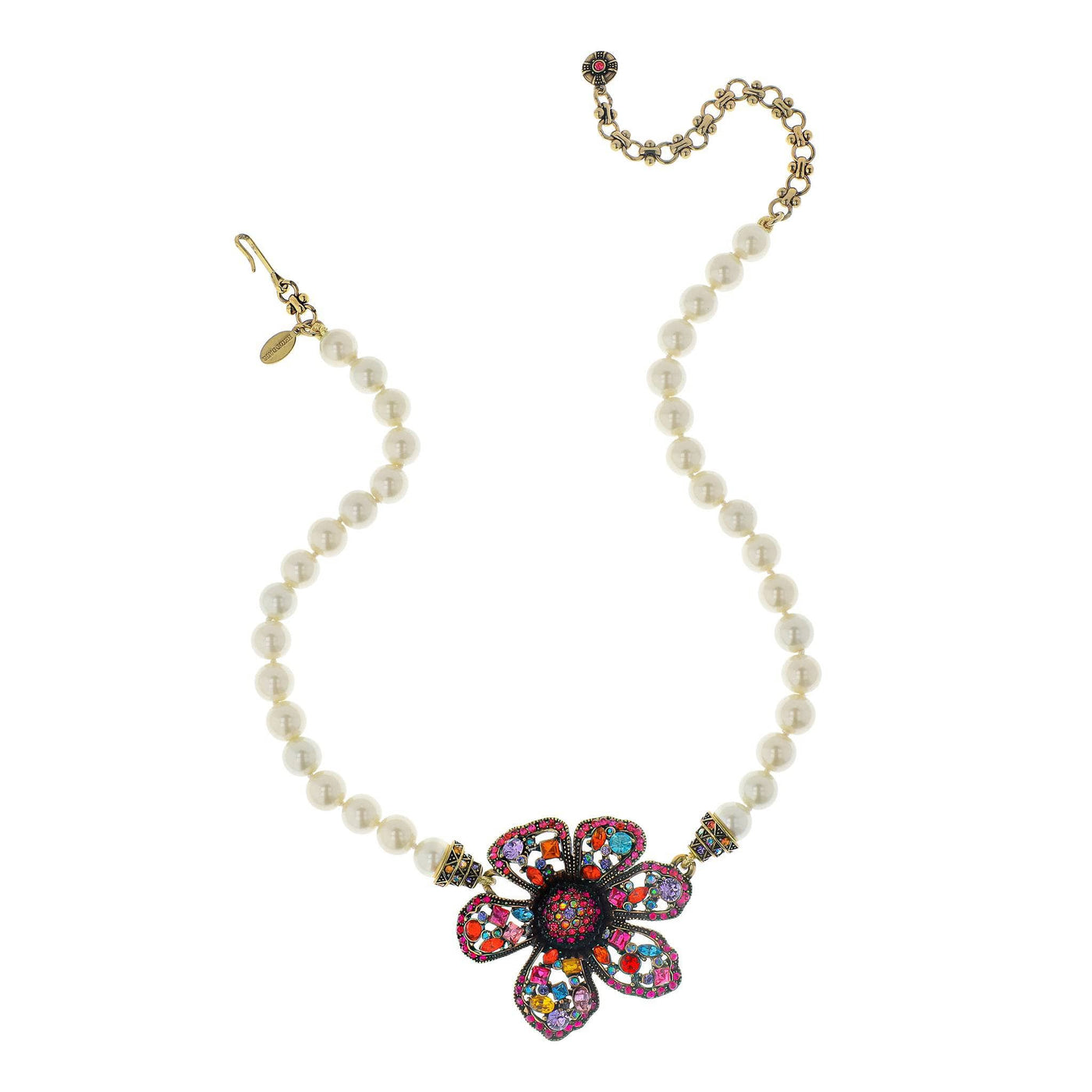 HEIDI DAUS®"Equinox Blossom" Beaded Crystal Floral Necklace