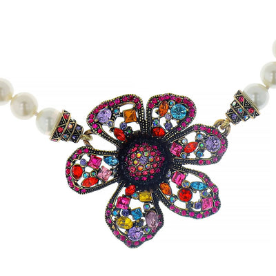 HEIDI DAUS®"Equinox Blossom" Beaded Crystal Floral Necklace