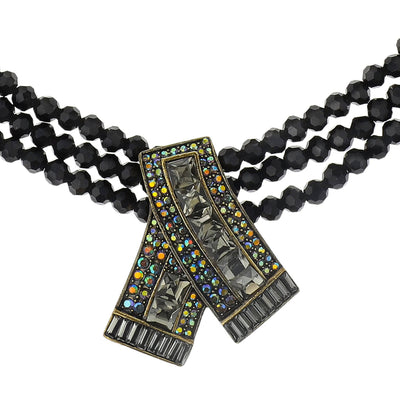 HEIDI DAUS®"Keep Sparkling" Beaded Crystal Ribbon Necklace