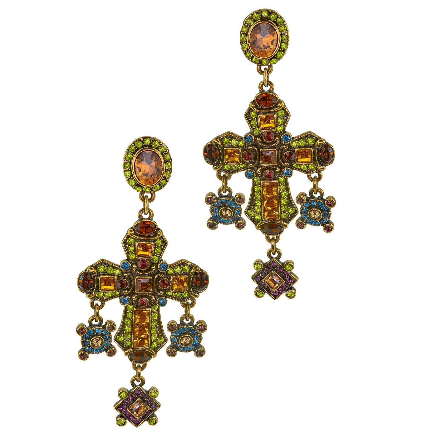 Heidi Daus®"Jeweled Awakening" Crystal Cross Dangle Earrings