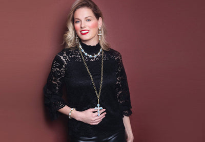 HEIDI DAUS®"Heavenly Rocks" Crystal Cross Enhancer Necklace
