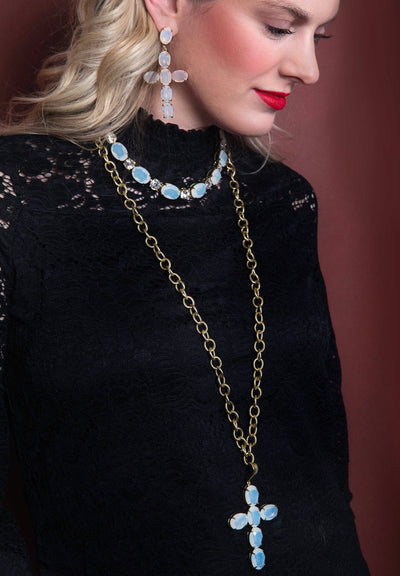 HEIDI DAUS®"Heavenly Rocks" Crystal Cross Enhancer Necklace