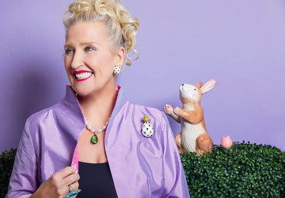 HEIDI DAUS®"Easter Parade"Crystal & Enamel Button Earrings