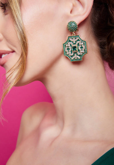Heidi Daus®"Lattice"  Crystal Deco Drop Earrings