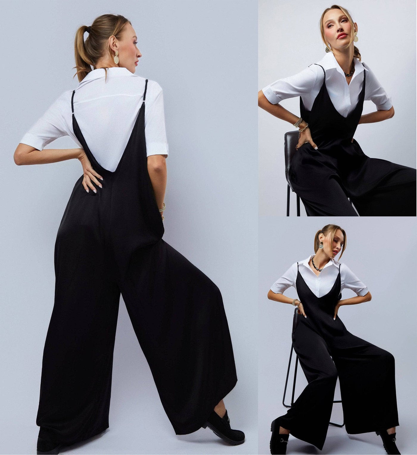 HEIDI DAUS®"New Elegance" Satin Wide Leg Jumpsuit