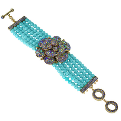 HEIDI DAUS®"Petal Profusion" Beaded Crystal Floral Toggle Bracelet