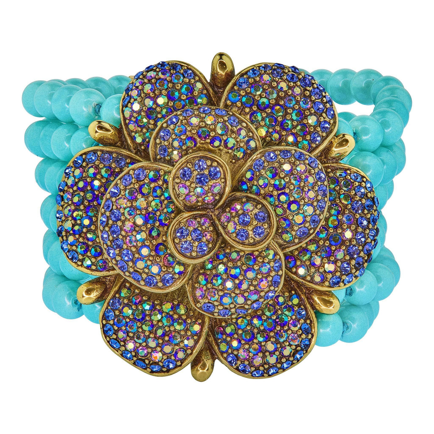 HEIDI DAUS®"Petal Profusion" Beaded Crystal Floral Toggle Bracelet