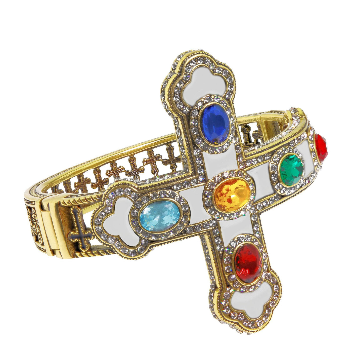 Heidi Daus®"Pure Heaven" Crystal & Enamel Cross Bracelet