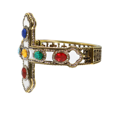 Heidi Daus®"Pure Heaven" Crystal & Enamel Cross Bracelet