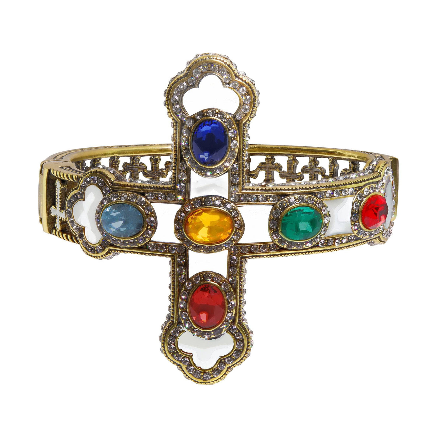 Heidi Daus®"Pure Heaven" Crystal & Enamel Cross Bracelet