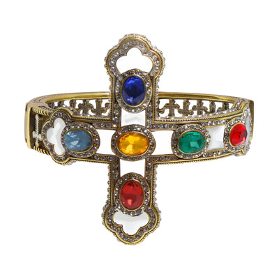 Heidi Daus®"Pure Heaven" Crystal & Enamel Cross Bracelet