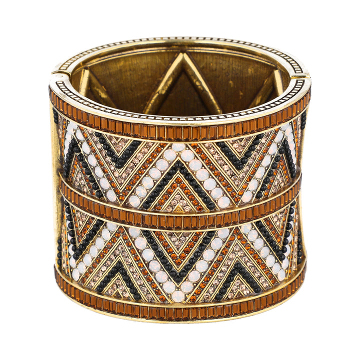 HEIDI DAUS "Unconventional Elegance" Crystal Art Deco Cuff Bracelet