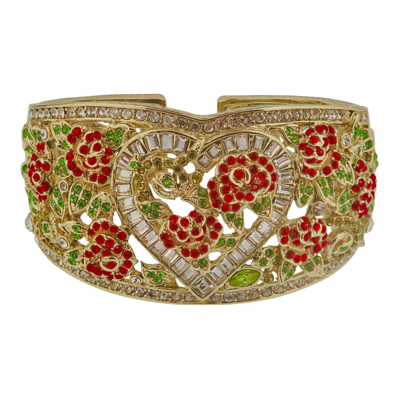 HEIDI DAUS®"Red Queen" Crystal Heart Floral Bracelet