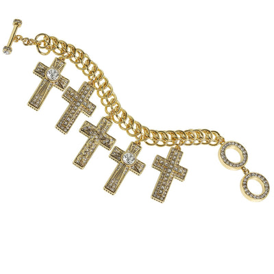 Heidi Daus®"Sheer Heaven" Crystal & Chain Charm Bracelet