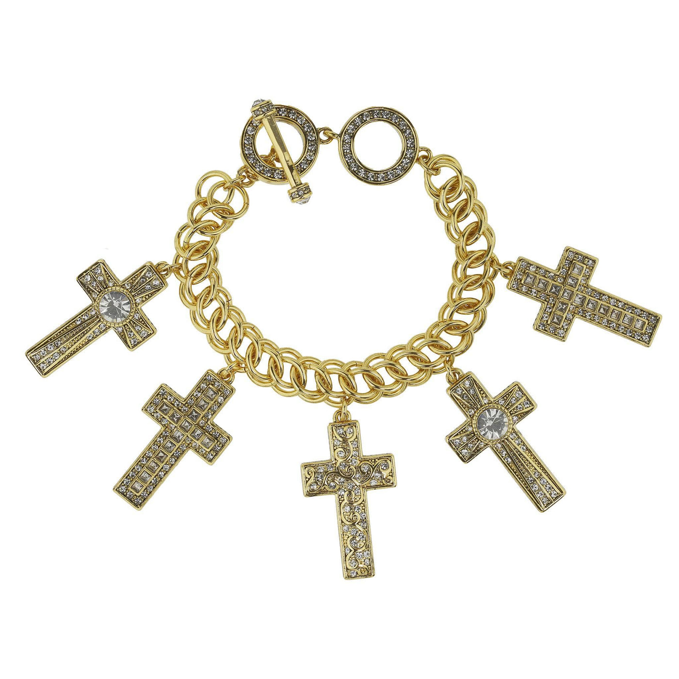 Heidi Daus®"Sheer Heaven" Crystal & Chain Charm Bracelet