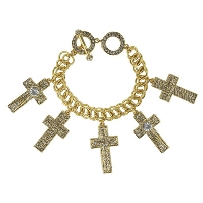 Heidi Daus®"Sheer Heaven" Crystal & Chain Charm Bracelet
