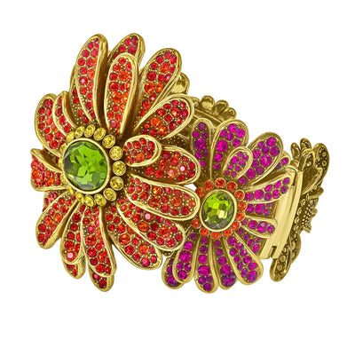 Heidi Daus®"Gerber Daisy Crazy" Crystal Floral Cuff Bracelet