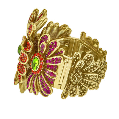 Heidi Daus®"Gerber Daisy Crazy" Crystal Floral Cuff Bracelet
